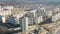 Gomel, Belarus. Construction Crane Is Involved In Construction Of A New Multi-storey Residential Houses. Aerial View Of