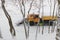 Gomel, Belarus - DECEMBER 25, 2016: snowblower cleans track city park.