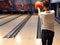 GOMEL, BELARUS - MAY 15, 2019: Continent Entertainment Center. Kids playing bowling