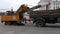 GOMEL, BELARUS - MAY 8, 2019: special equipment for roadway cleaning.