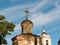 GOMEL, BELARUS - OCTOBER 5, 2019: the temple of Peter and Paul with the tomb