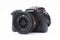 GOMEL, BELARUS - SEPTEMBER 30, 2019: Samyang 12mm T2.2 lens with a Panasonic G9 camera on a white background