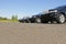 GOMEL, Republic of Belarus, August 29, 2015: wedding cortege of five identical black decorated cars