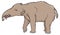 gomphotherium elephant dinosaur ancient vector illustration transparent background