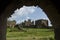 The gondar palace, through an arch ethiopia