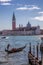 Gondola against San Giorgio island in Venice, Italy