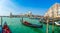 Gondola on Canal Grande with Basilica di Santa Maria, Venice, Italy