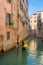 Gondola on Canal Rio della Fava in Venice. Italy