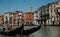 Gondola on canal in Venice. The charm of Italy