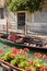 Gondola on a colorful side canal in Venice