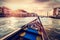 Gondola cruise on Grand Canal in Venice, Italy at sunset