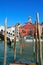 Gondola and famous Rialto Bridge in Venice, Italy
