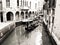 Gondola floating on canals in Venice, in Italy, Europe