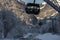Gondola goes from the terminal in Grindelwald to Mannlichen. Ski lift in Switzerland Jungfrauregion