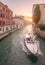 Gondola with gondolier in Venice, Italy