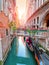 Gondola on Lovely hidden canals in Venice