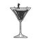 Gondola in martini cocktail glass sketch vector