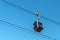 Gondola of Ngong Ping 360 cable car above Lantau Island in Hong Kong