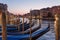 Gondola parking at Grand Canal in Venice