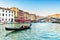 Gondola at the Rialto bridge in Venice, Italy