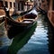 Gondola, romantic tourist canal boat in Venice italy