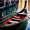 Gondola, romantic tourist canal boat in Venice italy