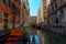 Gondola sailing in the canals of Venice