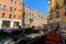 Gondola sailing in the canals of Venice