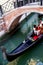 Gondola on a side canal in Venice Italy