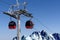 Gondola ski lift in the mountains