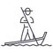 Gondola,venice vector line icon, sign, illustration on background, editable strokes