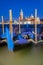 Gondolas against San Giorgio island in Venice, Italy