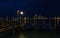 Gondolas anchored on Grand Canal in Venice