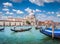 Gondolas on Canal Grande with Basilica di Santa Maria della Salute, Venice, Italy