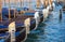Gondolas close up in Grand Canal, Venice