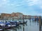 Gondolas floating on the Grand Canal on a quiet day of spring, Venice, Italy