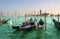 Gondolas on Grand Canal and San Giorgio Maggiore.