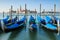 Gondolas on the lagoon Venice, Piazza San Marco