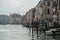 Gondolas moored on the canal