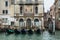 Gondolas moored on the canal