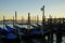 Gondolas moored at Gondole Stazio Danieliin for the night