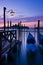 Gondolas moored by Saint Mark\'s square in Venice