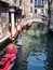 Gondolas Moored in Side Canal, Venice