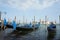 Gondolas in port, Venice summer