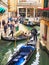 Gondolas Punting Along a Side Canal, Venice, Italy