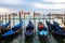 Gondolas at St. Mark`s Square in Venice - Italy