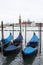 Gondolas in Venice Italy Adriatic sea.