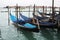 Gondolas in Venice Italy Adriatic sea.