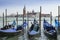 Gondolas in Vernice with San Giorgio di Maggiore church