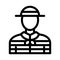 Gondolier Human Icon Vector Outline Illustration